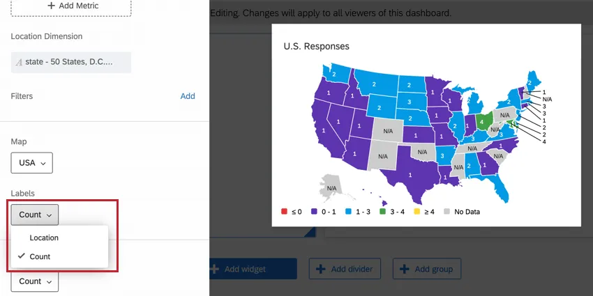 ラベルのドロップダウン