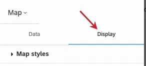 anzeige-Registerkarte oben im Widget-Bearbeitungsfenster