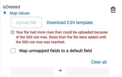 the error when you have more than 500 mappings