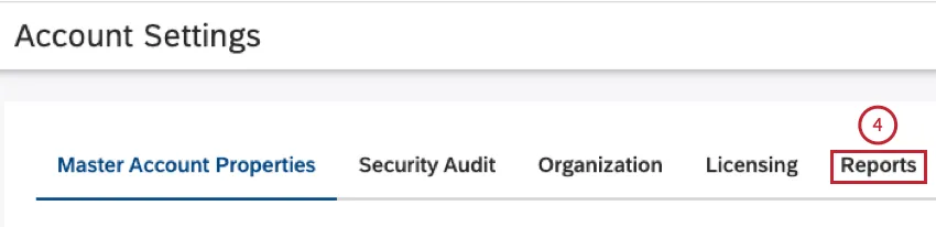 guia relatórios nas configurações da conta