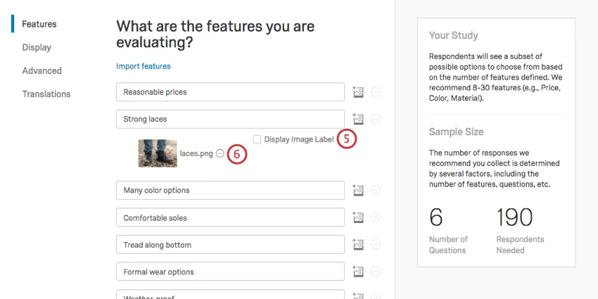Under Strong laces, there's now a tiny image of shoes with arrows pointing towards the laces. There's a name, laces .PNG, next to it. to the right above this is the option to display the name.