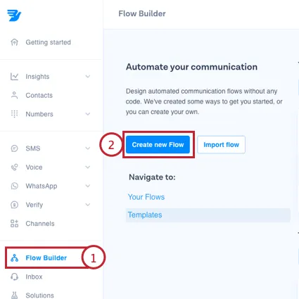 フロービルダーで新規フローを作成する