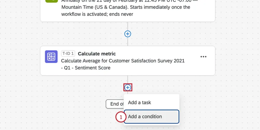 clicking the plus sign and then add a condition