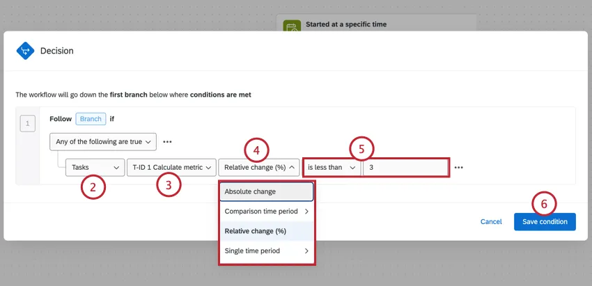building the condition for the task