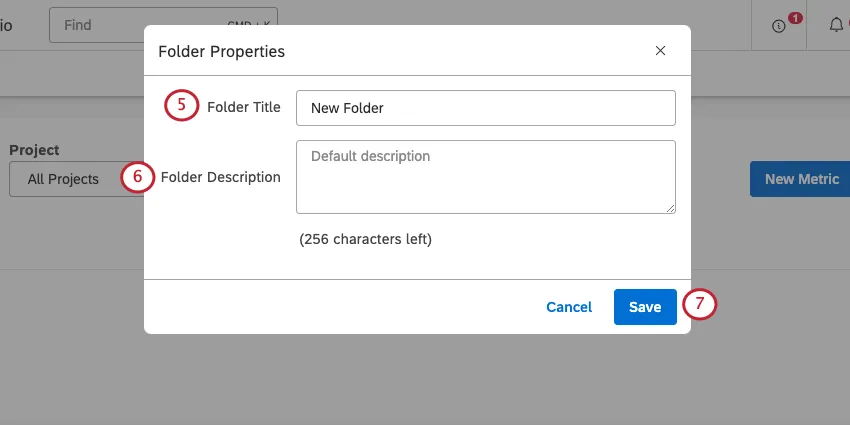 new window where you name a folder
