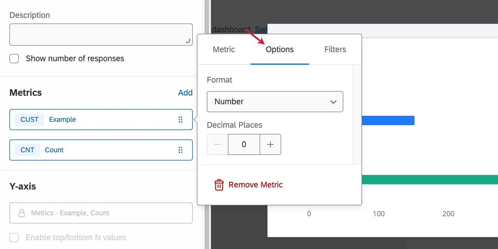 Format a Decimal options in Options tab