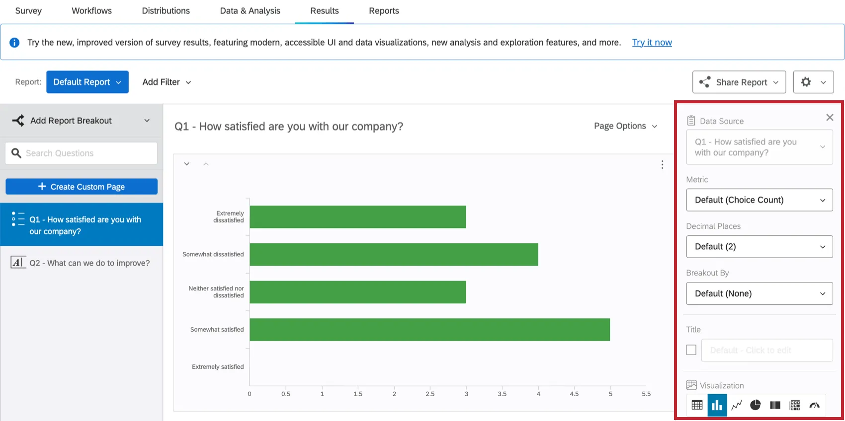 visualization editing panel within results-reports