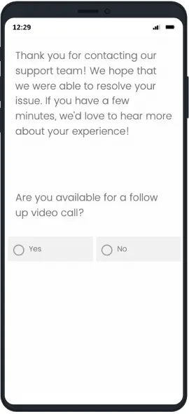the column list multiple choice question displayed on a mobile device