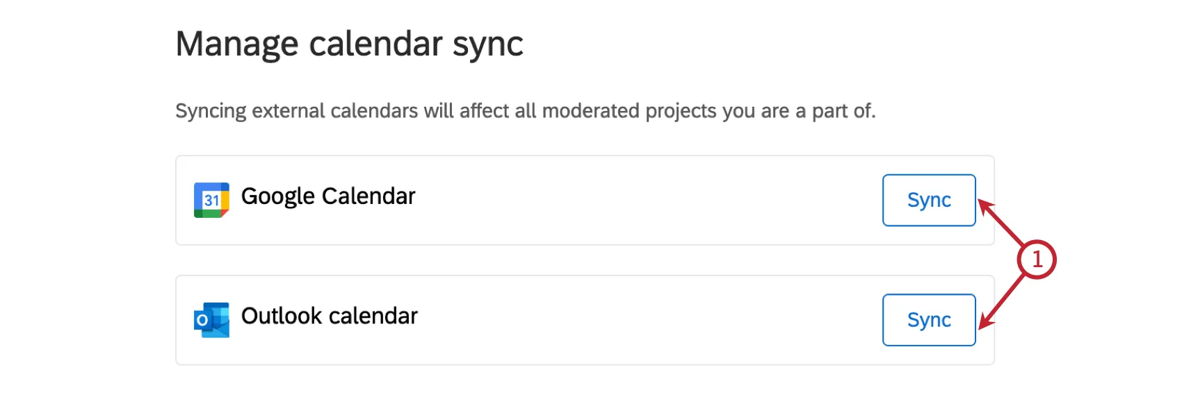 sync calendar button