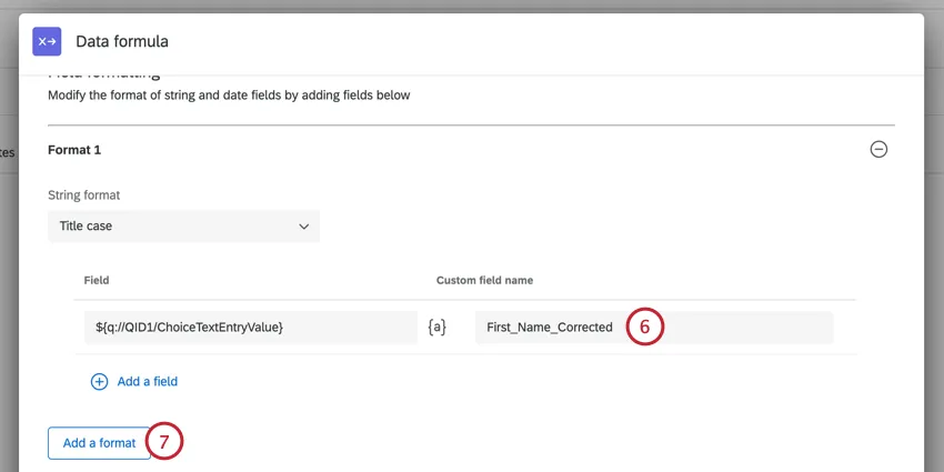 giving the field a name