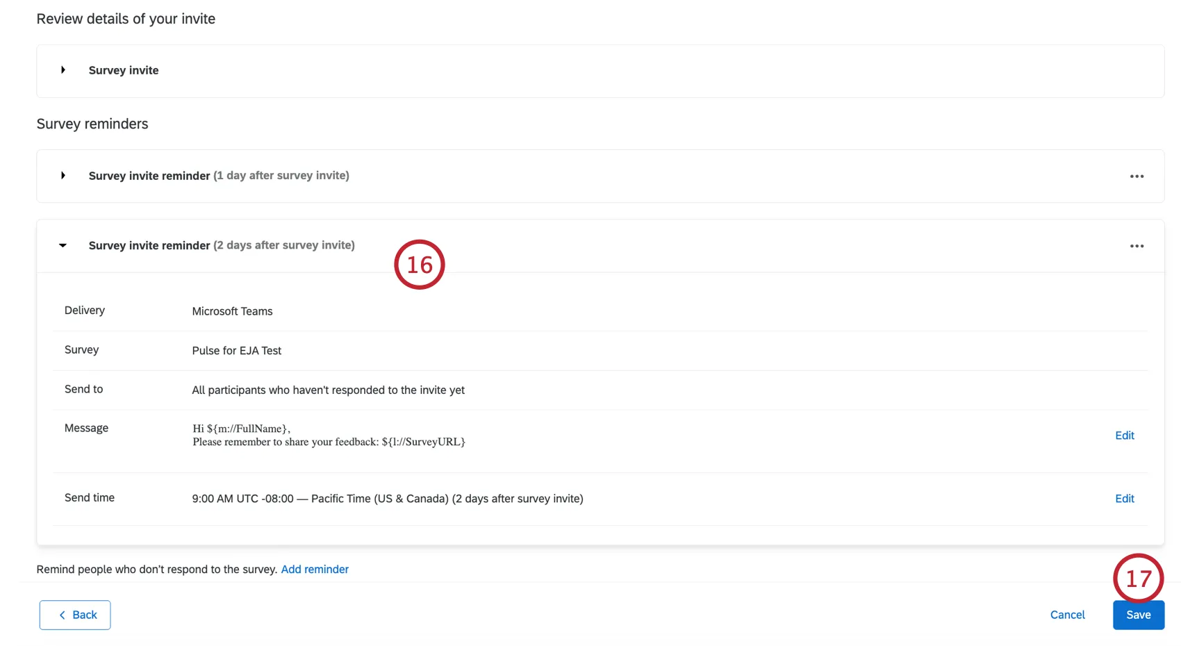 reviewing the distribution and saving