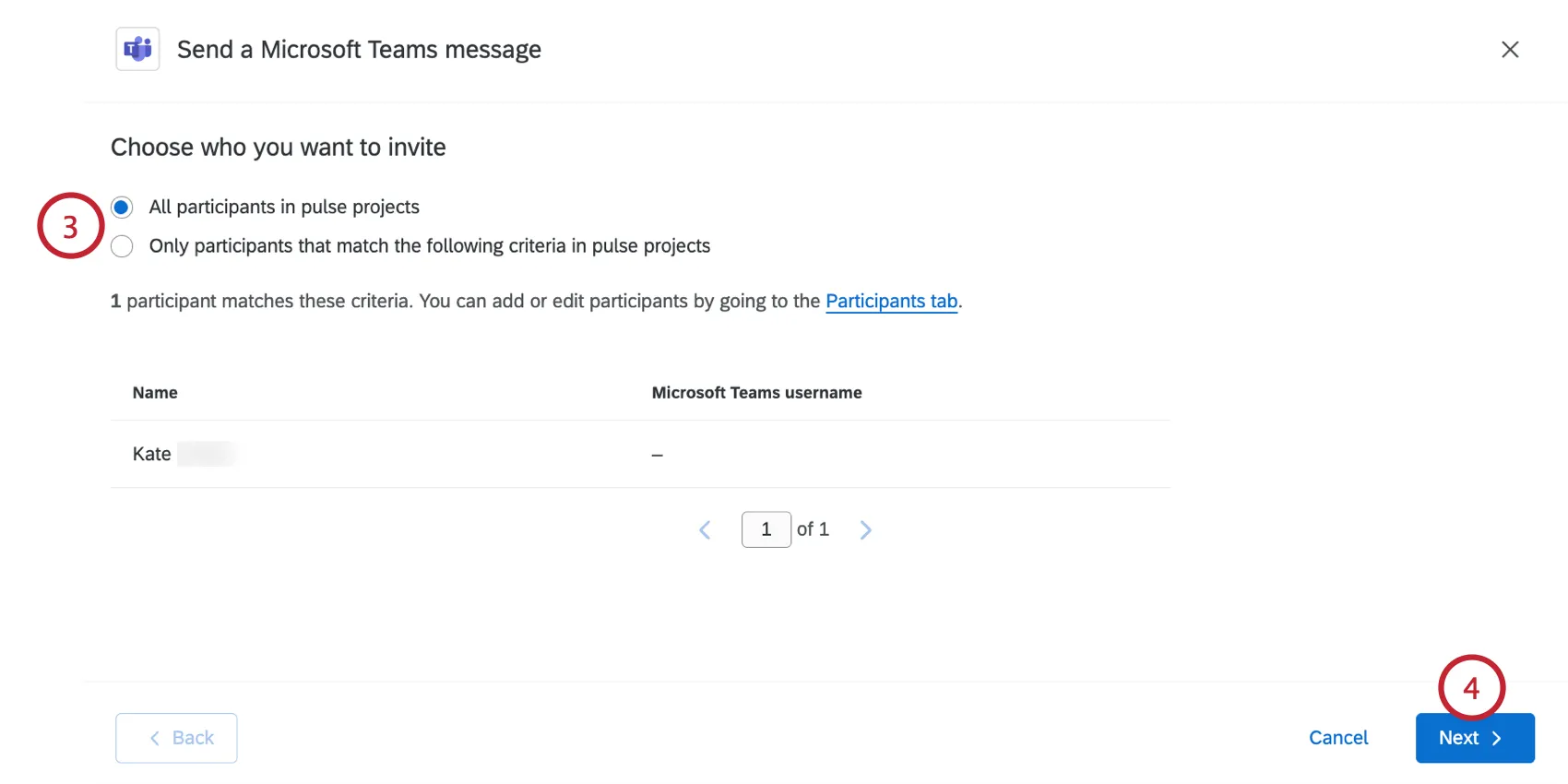 selecting who receives the distribution