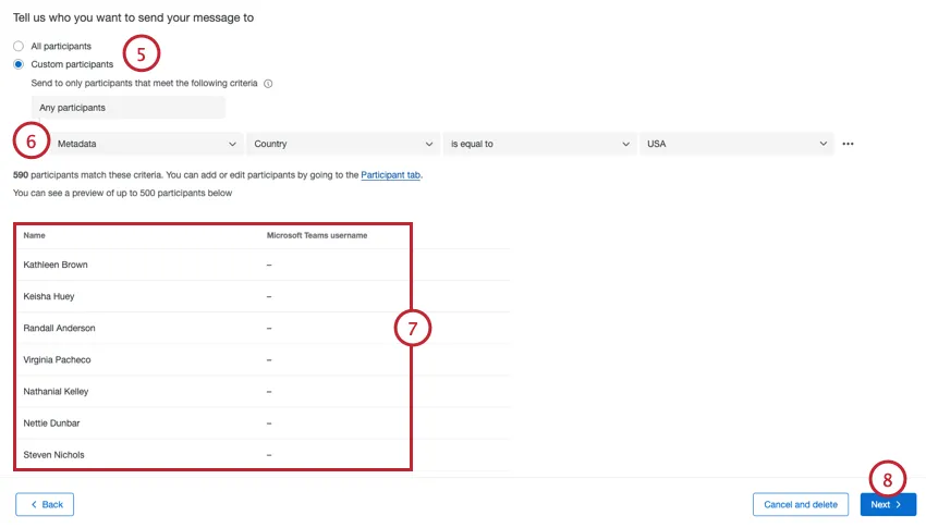 choosing the recipients of the survey invite