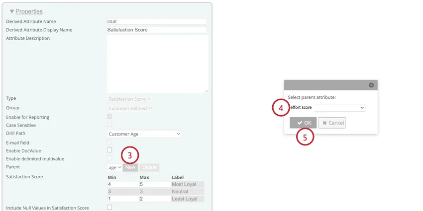 clicking new and choosing an attribute