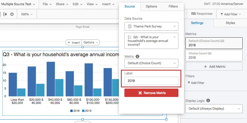 Label section of the window that opens when you click a data source