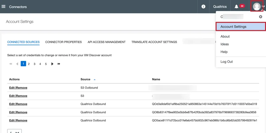 haciendo clic en el icono de usuario y accediendo a la configuración de cuenta