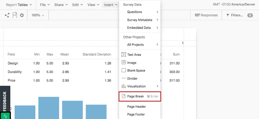 Lopzione Interruzione di pagina nel menu Inserisci