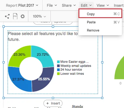 Edit menu expanded with Copy highlighted