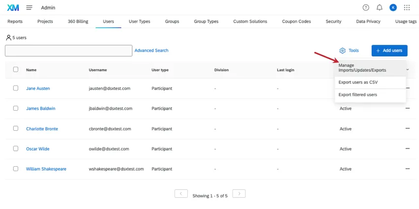 Image showing how to find the export and import status info