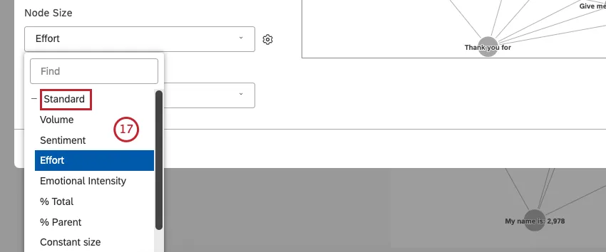 利用可能なオプションの1つで標準メトリックを並べ替えることができます。