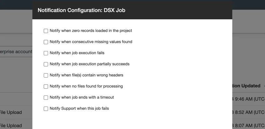 le diverse opzioni di notifica