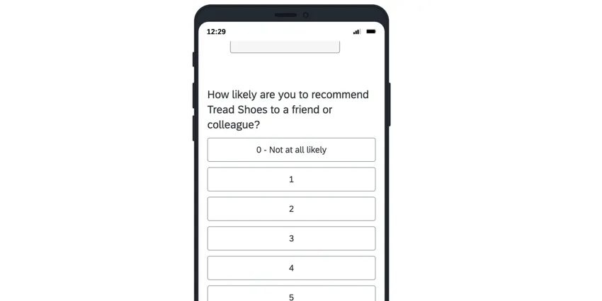 une question NPS en format vertical pour les enquêteurs mobiles