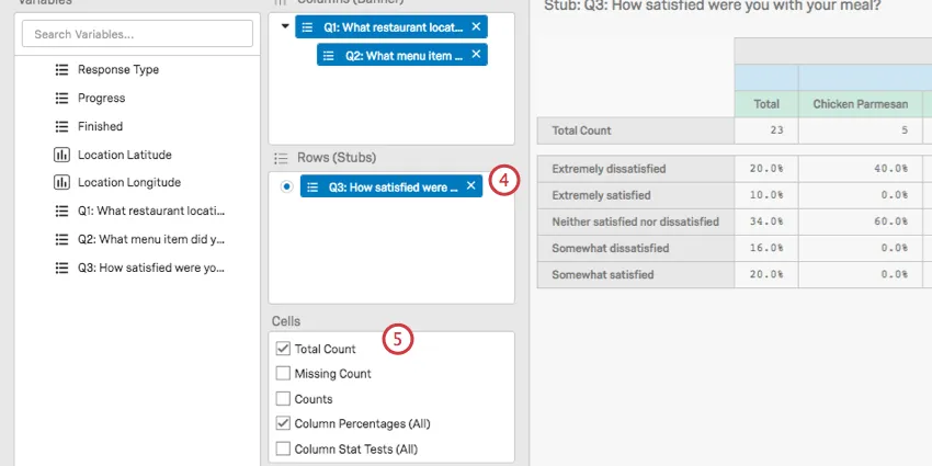 Row and cells selected
