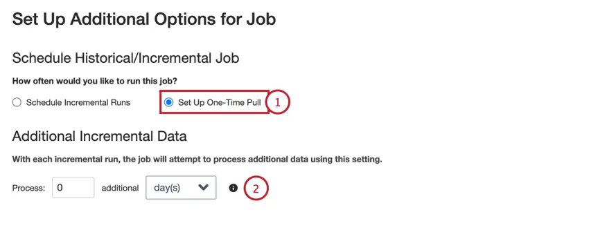 Configurar una extracción de datos única