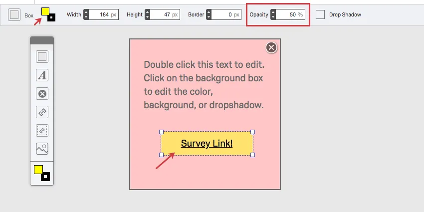 Because the Opacity field is set to 50 percent, the yellow in the body color icon is brighter than the yellow on the selected button