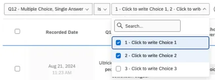 Filter „Ist“ erstellen und mehrere Optionen auswählen