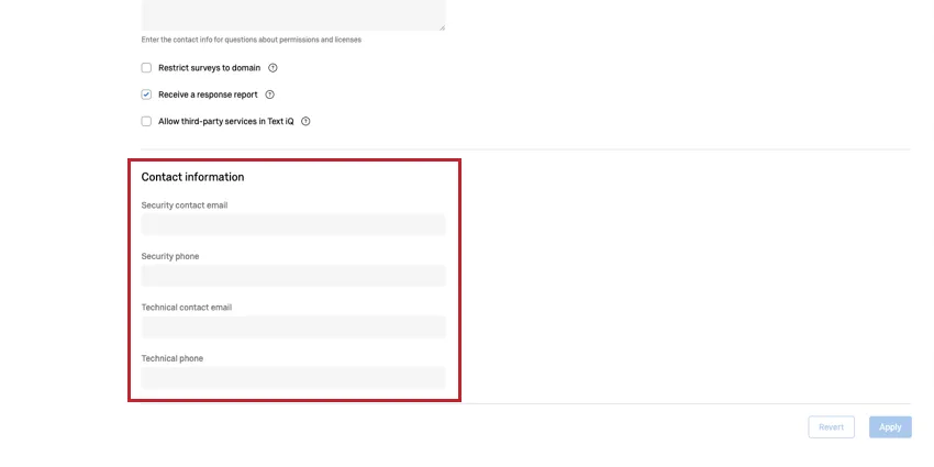 Contact Information Section