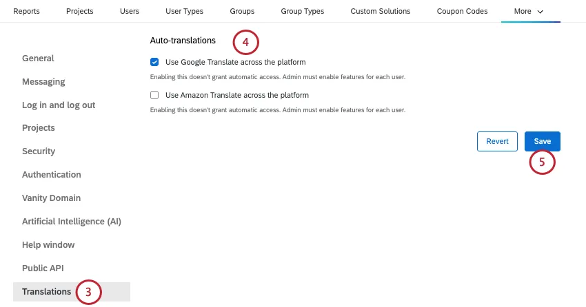 página de traducciones