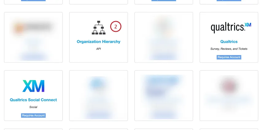 selecionando o conector de hierarquia organização