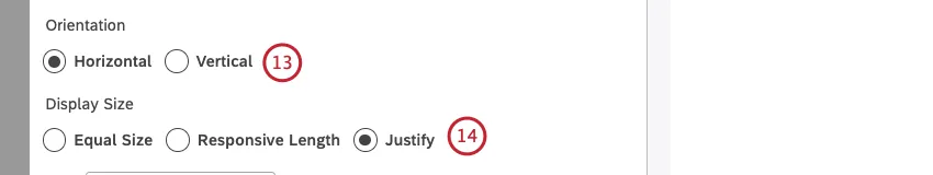Selezionare la casella di controllo Orizzontale per disporre gli elementi lungo lasse orizzontale o selezionare la casella di controllo Verticale per disporre gli elementi lungo lasse verticale.