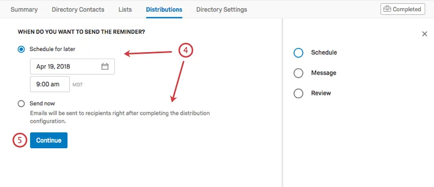 Wählen Sie eine Uhrzeit aus, zu der die Nachricht ausgegeben wird