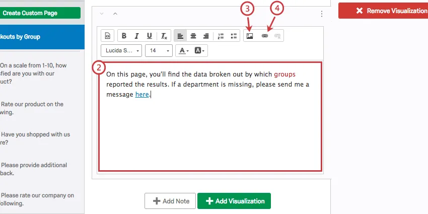 rich content editor on the add note function