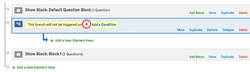 Add a Condition option within newly created Branch