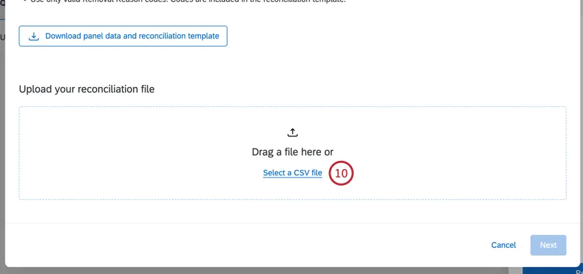 choosing the reconciliation file