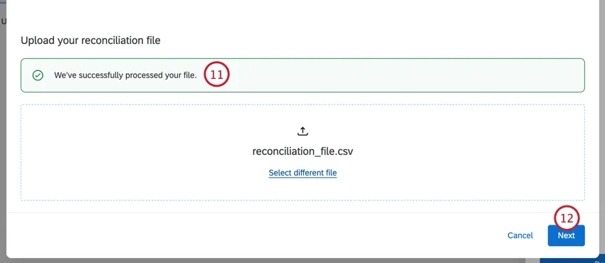 téléchargement du fichier de rapprochement