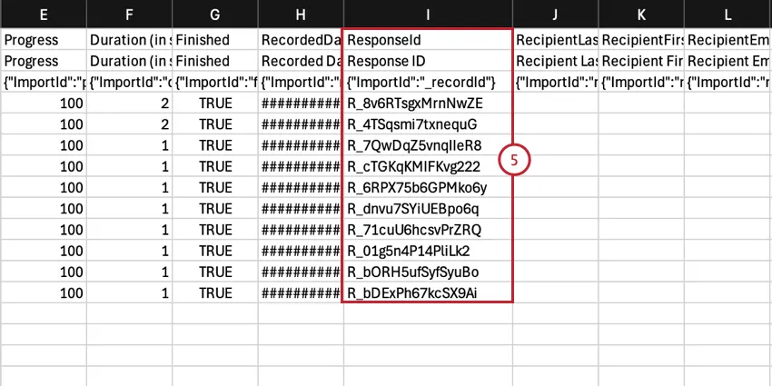 照合する回答の回答 ID をコピーする。