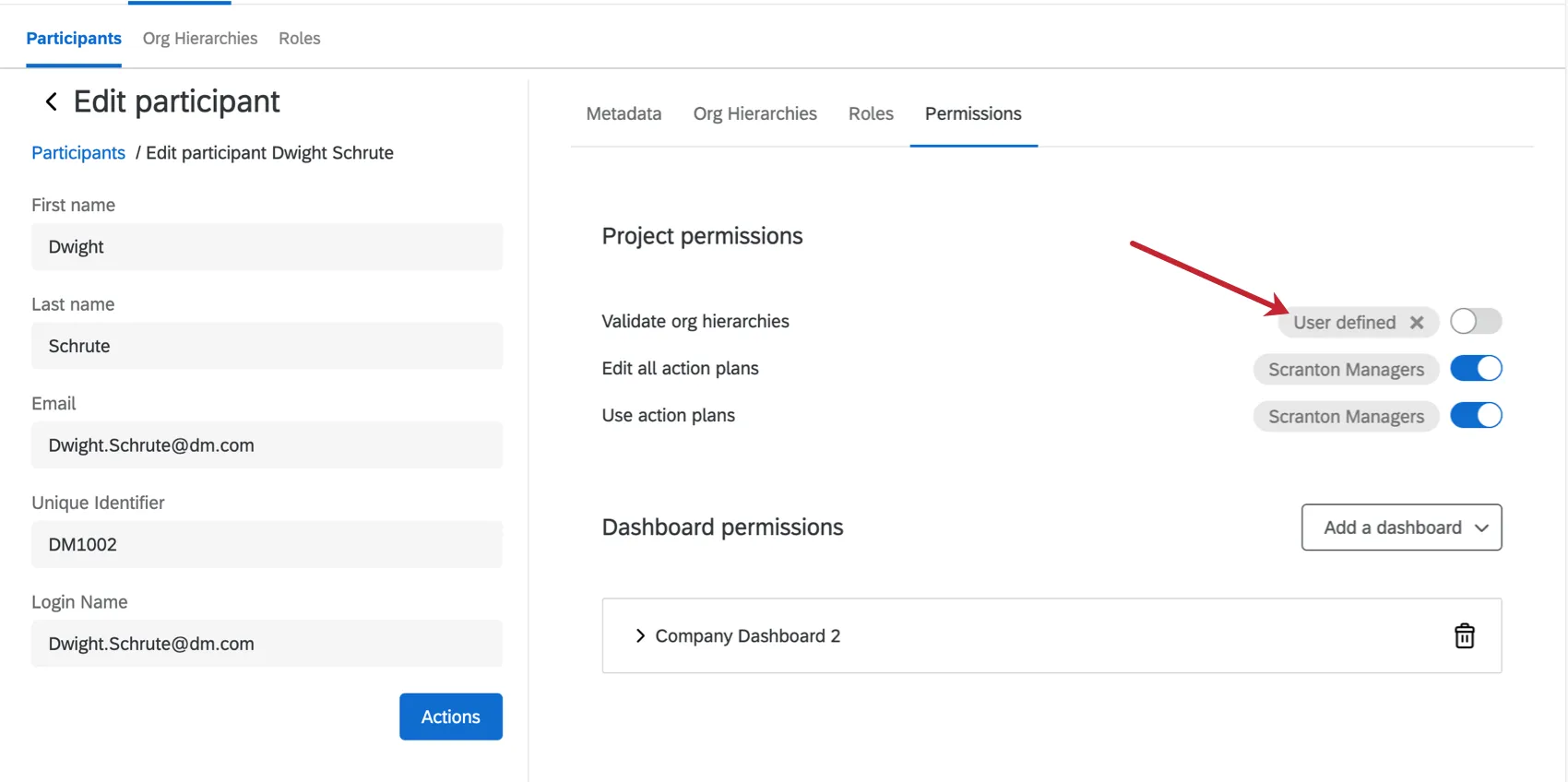 Under Permissions tab, the X next to User Defined is indicated so you can remove it if desired