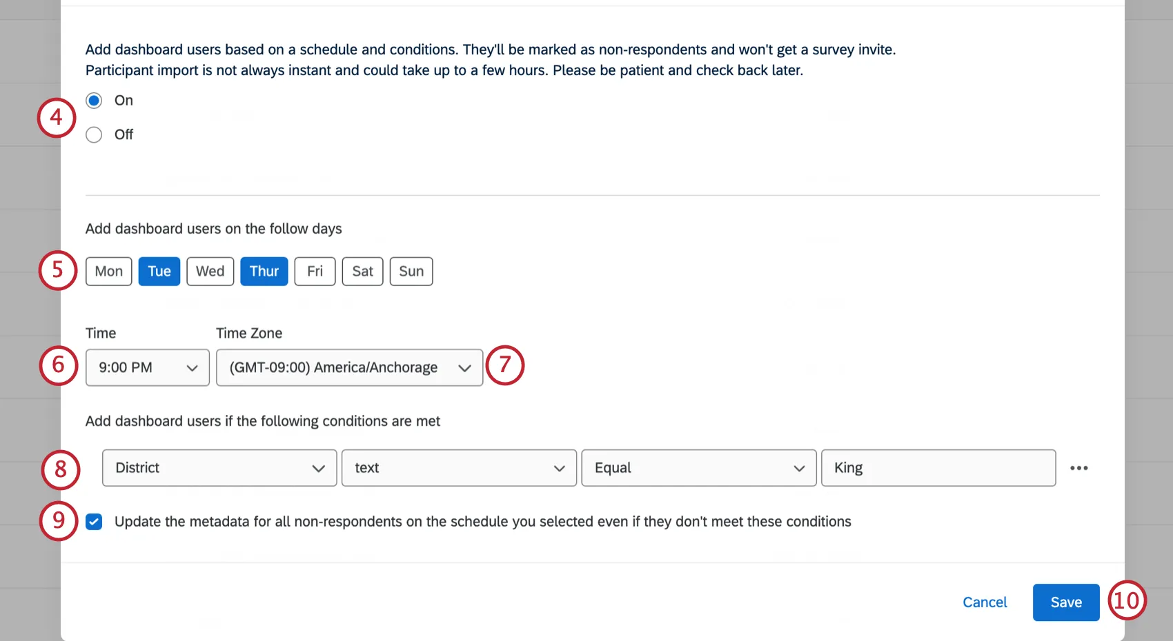 automation creation window