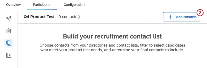 pour ajouter des contacts à la liste de contacts de recrutement