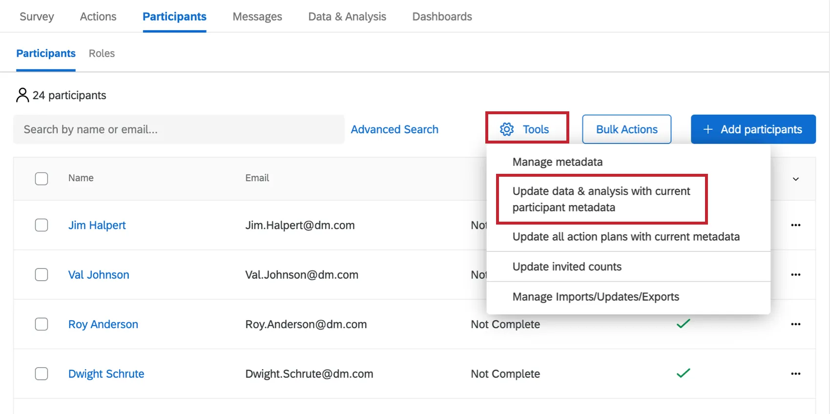 Image of Update Data & Analysis With Current Participant Metadata