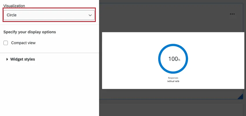 scelta dellopzione di visualizzazione del cerchio