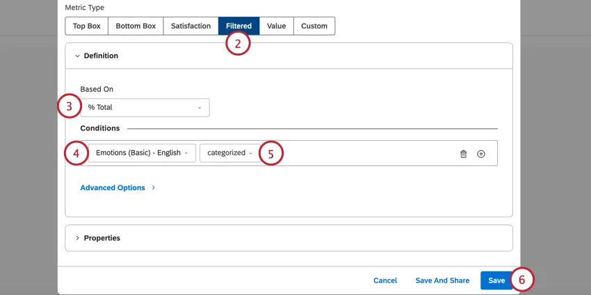 creating a filtered metric for percent categorized