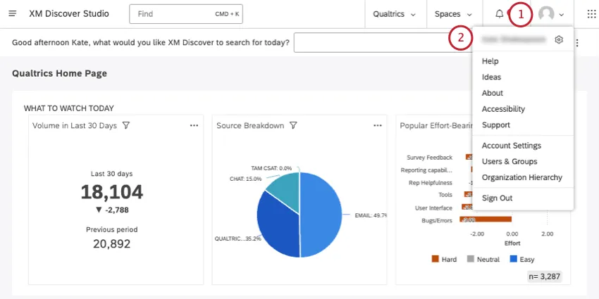 Clicar no ícone do perfil, revelando o menu