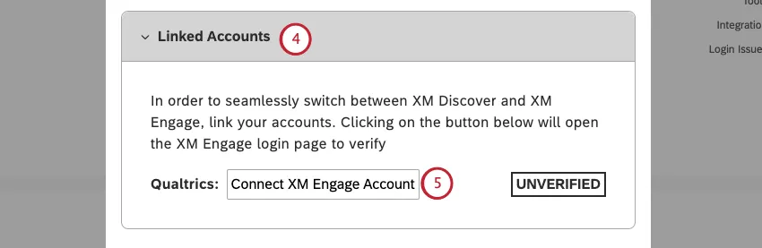 linked accounts section