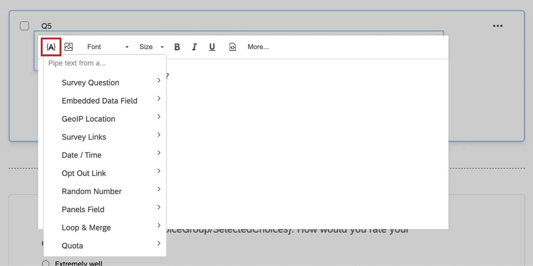 When you are in the Rich Content Editor, the button that looks like an A in fancy brackets (first button)