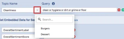 facendo clic sul menu a tendina per scegliere un argomento esistente